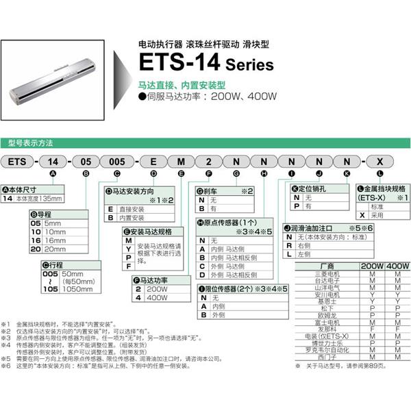CKD喜開理電動執(zhí)行器（無馬達(dá)型）滑塊型ETS-14-16020-EM2NNNNN