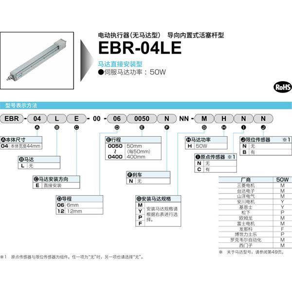 CKD喜開理電動(dòng)執(zhí)行器（無馬達(dá)型）滑塊型EBR-04LE-00-120050NNN-MHNN