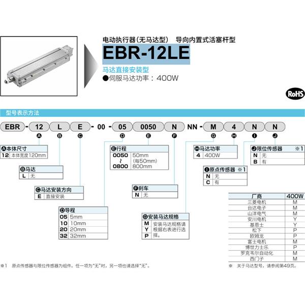 CKD喜開(kāi)理電動(dòng)執(zhí)行器（無(wú)馬達(dá)型）滑塊型EBR-12LR-00-050050NNN-M2NN