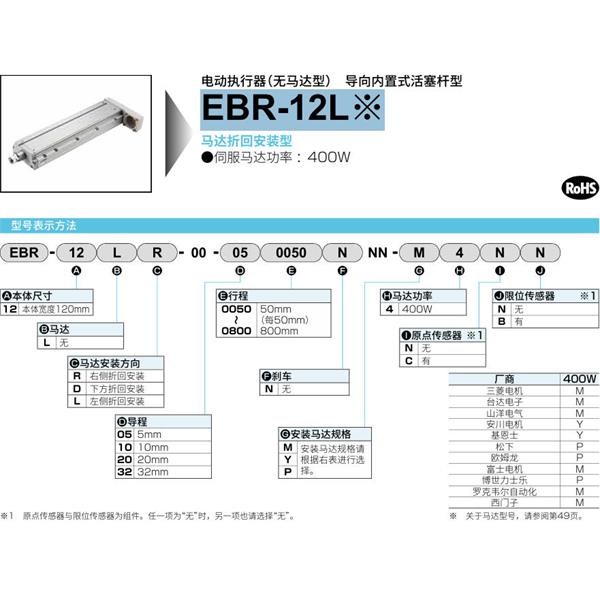 CKD喜開理電動(dòng)執(zhí)行器（無馬達(dá)型）滑塊型EBR-12LLER-00-050050NNN-M2NN