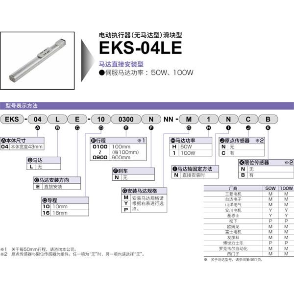 CKD喜開理電動執(zhí)行器（無馬達型）滑塊型EKS-04LR-160200NNN-MHNNN